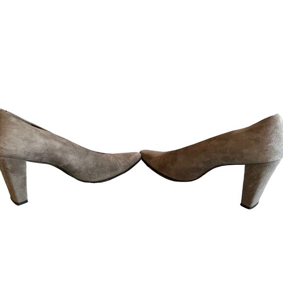 Stuart Weitzman Classic Gray Suede Heels Pumps 8 - Picture 8 of 9
